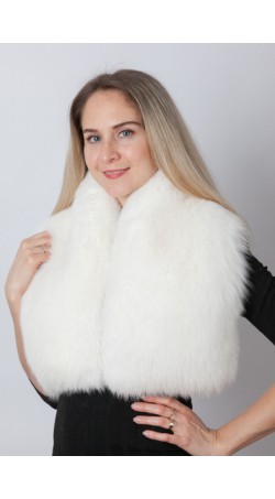 White fox fur collar - neck warmer